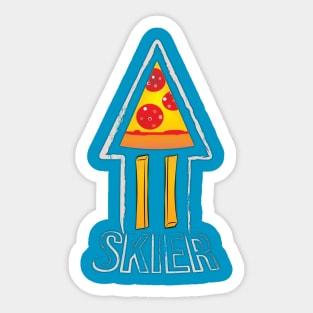 Pizza - French Fry - Skier Sticker